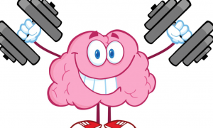 brain with dumbbells