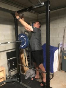 Robert Schultz setting up Jenelle's home gym