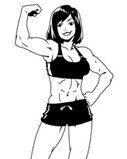 drawing of a woman flexing her bicep